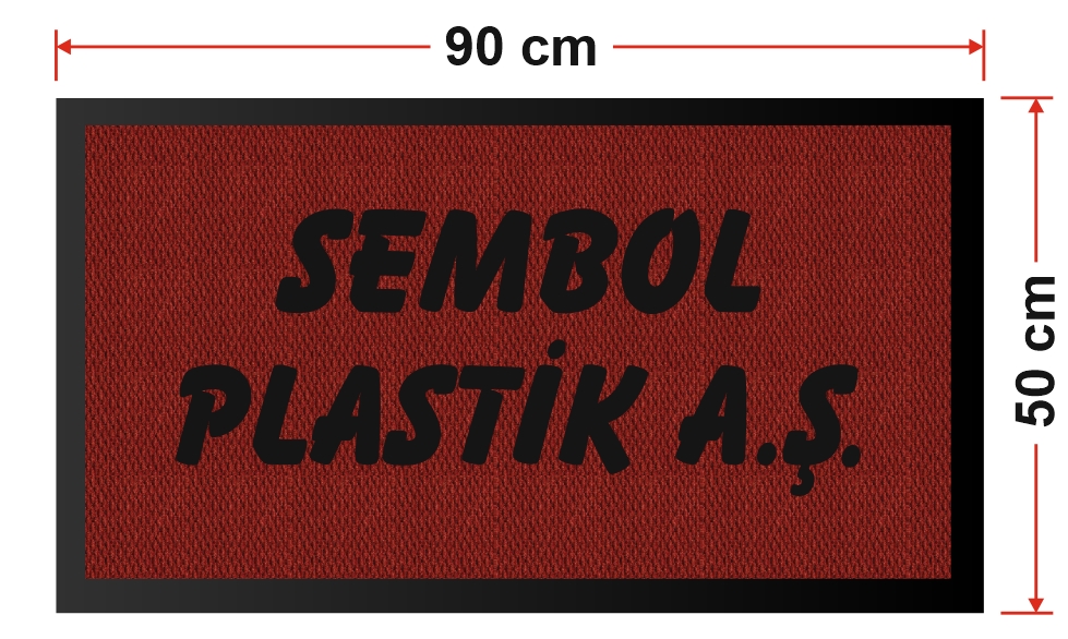 SEMBOL PLASTİK 50X90 EBAT LOGOLU HALI PASPAS 