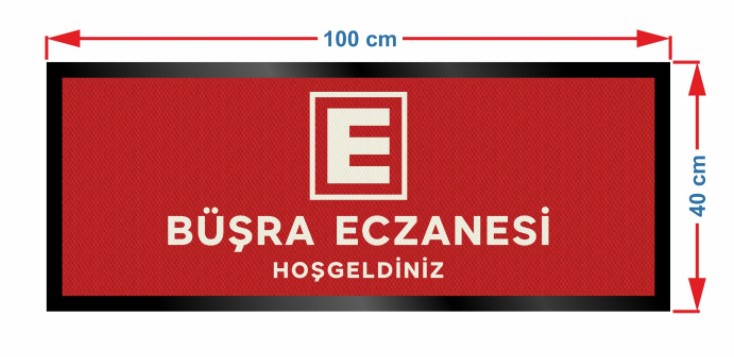 BÜŞRA ECZANESİ 40X100 LOGOLU HALI PASPAS