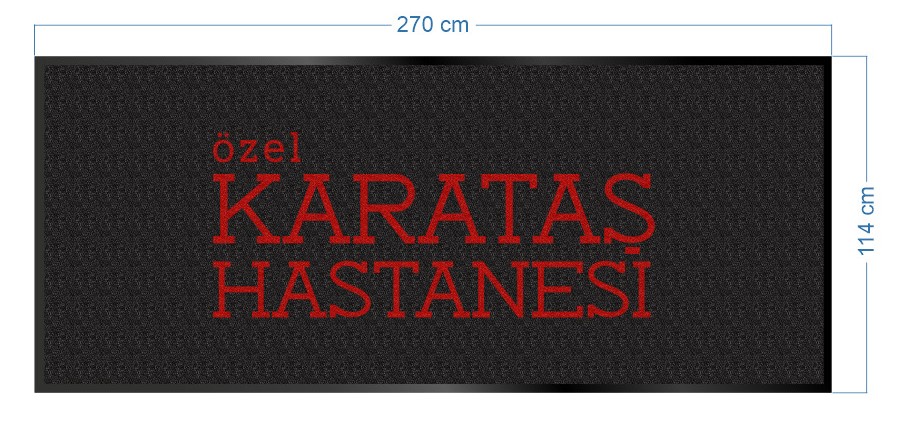 KARATAŞ HASTANESİ 270x114 LOGOLU HALI PASPAS  